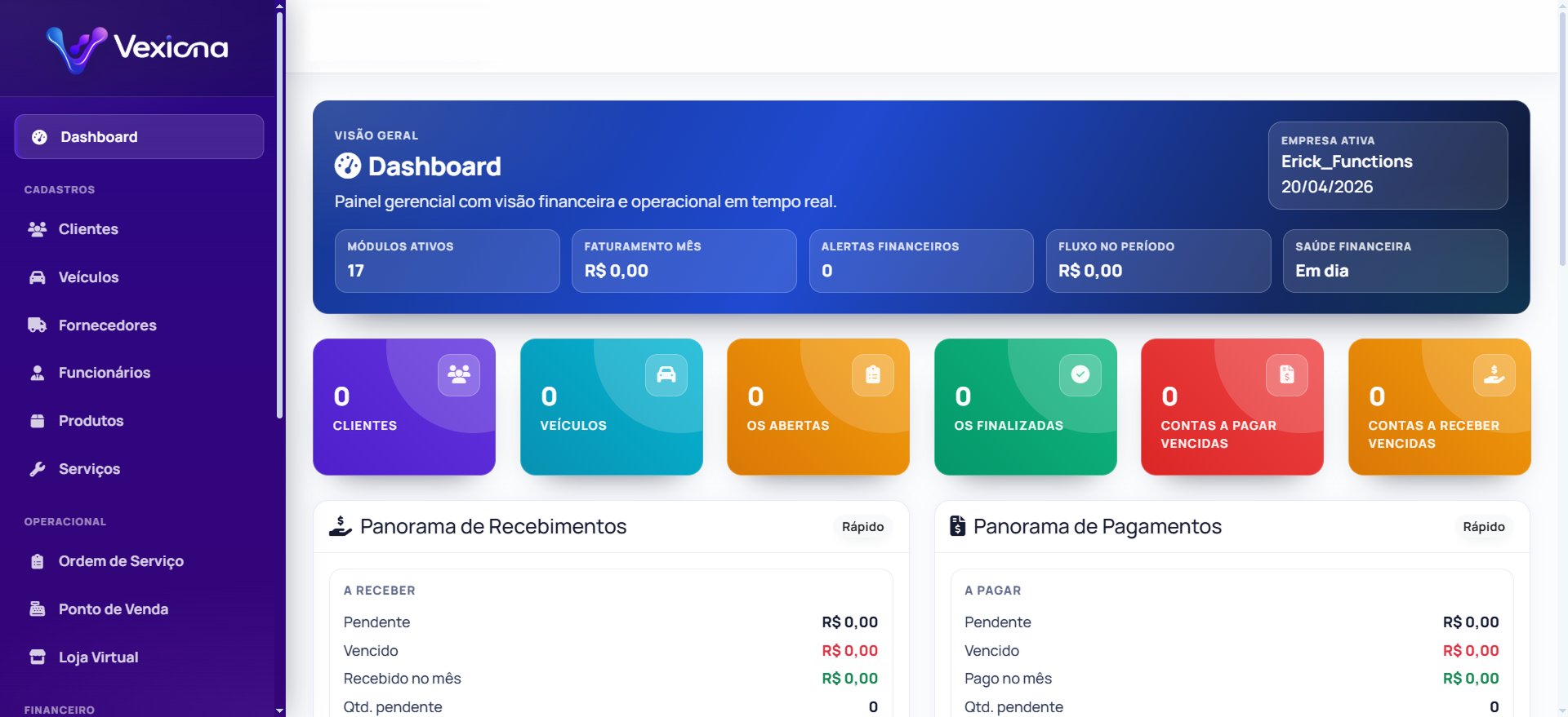 Dashboard Vexiona